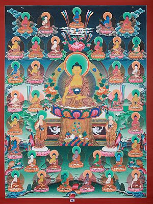 Shakyamuni Lord Buddha With Many Forms | Tibetan Thangka Painting