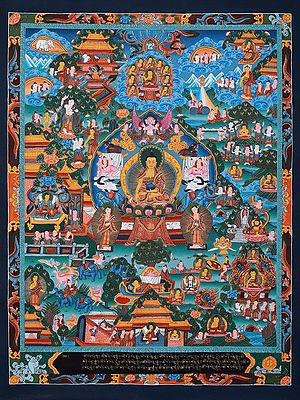 The Story Of Buddha's Life | Tibetan Thangka Painting