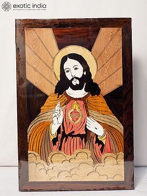 18" The Divine Jesus Christ | Rosewood Panel With Inlay Work
