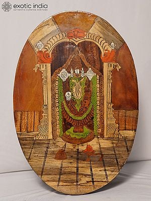 18" Standing Lord Venkateswara Balaji | Rosewood Panel With Inlay Work