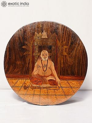 12" Shri Raghavendra Swamy | Rosewood Panel With Inlay Work