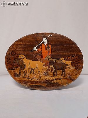 12" The Rural Life With Goats | Rosewood Panel With Inlay Work