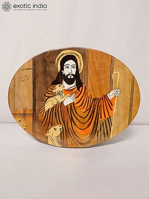 12" Lamb Lap Of The Jesus | Rosewood Panel With Inlay Work