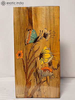 14" A Loving Moment Of Life - The Butterfly | Rosewood Panel With Inlay Work
