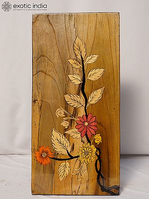 14" Vine Of Blooming Flowers | Rosewood Panel With Inlay Work
