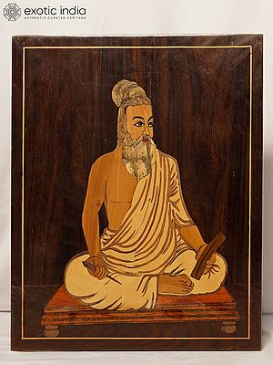 15" Saint Thiruvalluvar | Rosewood Panel With Inlay Work
