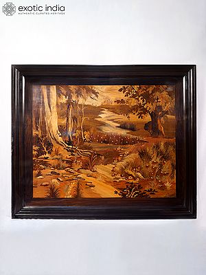 33" A Calm Evening - Nature | Rosewood Panel With Inlay Work