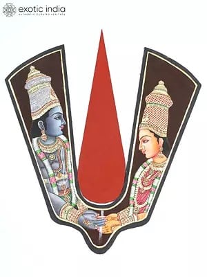 Srinivasa Kalyanam Under The Vaishnava Tilak | Tanjore Art with Gold Work