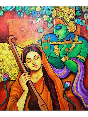 Meera Ke Krishna | Acrylic On Canvas | By Arjun Das