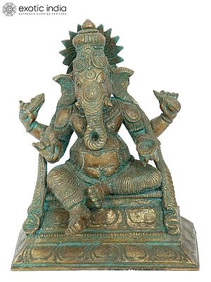 7’’ Bhakti Ganapati Bronze Statue | Madhuchista Vidhana (Lost-Wax) | Panchaloha Bronze from Swamimalai