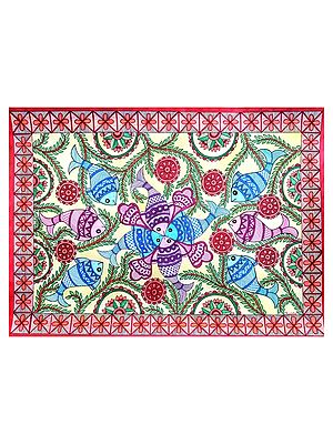 Madhubani Matsya Raas | Alcohol Markers And Fineliners On Paper | By Ruchi