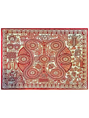 Traditional Khobar Madhubani Painting | Fineliners On Paper | By Ruchi