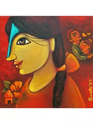Village Girl Painting | Acrylic On Canvas | By Sourav Sinha