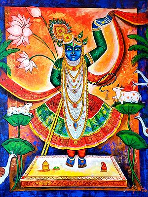 48" Shrinath Ji | Acrylic On Canvas | By Arjun Das