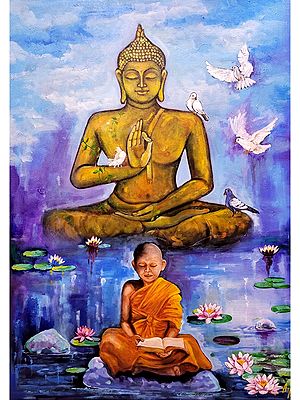 48" Lord Buddha | Acrylic On Canvas | By Arjun Das