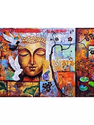 60" Buddha | Acrylic On Canvas | By Arjun Das