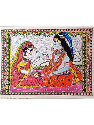 Shiv Parvati Vivah Madhubani Painting | Acrylic On Paper | By Nishu Singh