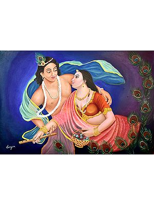 Radha Krishna | Oil On Canvas | By Damini Sargam