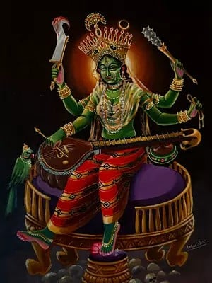 Goddess Matangi (Ten Mahavidyas) | Acrylic On Canvas | By Debasish Mazumder