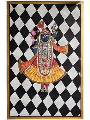 Divine Grace Of Shrinathji | Pichwai Art | Watercolor On Cotton