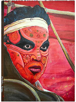 Mural Painting Of Theyyam | Acrylic On Canvas