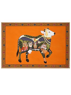 Shrinathji Pichwai Painting Inside The Sacred Cow