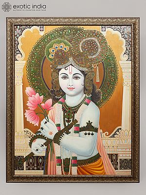 Shyam Sundar Krishna (Heavily Embossed with 24 Karat Gold)