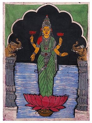 Standing Goddess Lakshmi | Batik Painting