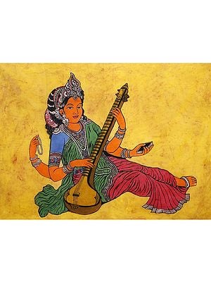 Goddess Saraswati | Batik Painting