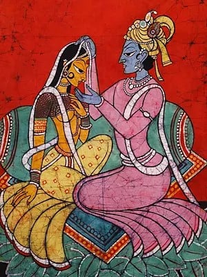 Radha Krishna (Kishangarh Style) | Batik Painting