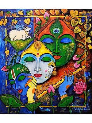 Radhe Krishna - Love Saga 3 | Acrylic On Canvas | By Arjun Das