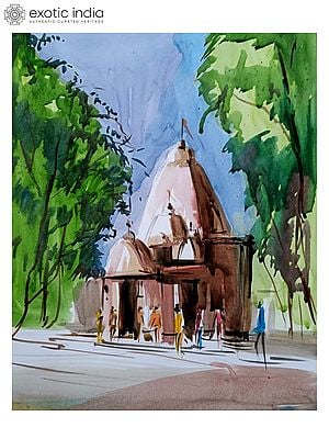 Old Temple Painting | Water Color On Paper | By Chakradhar Mahato