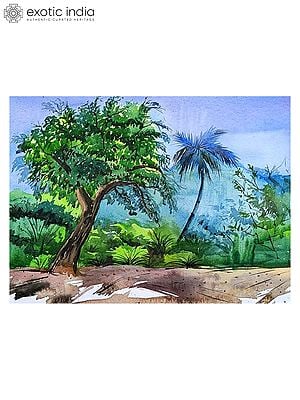 Forest Tree Painting | Water Color On Paper | By Chakradhar Mahato