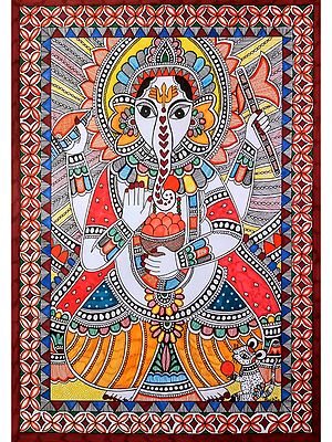 Madhubani Ganesha Painting | Alcohol Markers And Fineliners On Paper | By Ruchi