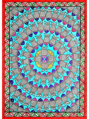 Madhubani Matsya Raas Painting | Alcohol Markers And Fineliners On Paper | By Ruchi