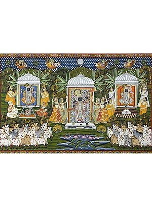 Pichwai Painting Of Shrinathji | Natural Color On Cloth | By Dheeraj Munot