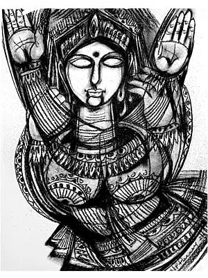 Beauty Of Power | Charcoal On Paper | By N P Pandey