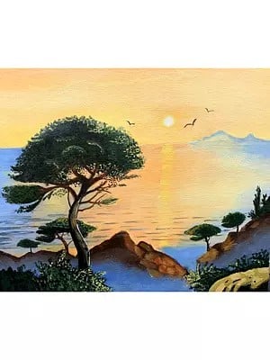 Beautiful Morning Landscape | Acrylic On Canvas | By Garima Rathi