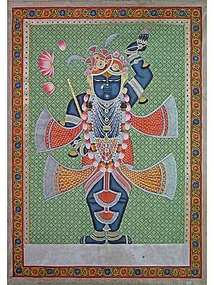 Manmohana Shrinathji | Pichwai Painting | Stone Color On Cotton Cloth | By Narendra Kumar