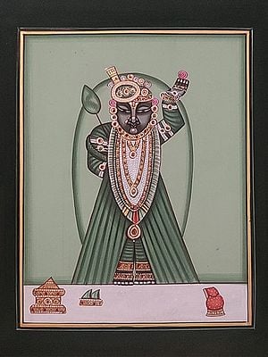 Enchanting Shrinathji | Pichwai Painting | Watercolor On Paper | By Babu Lal Sharma