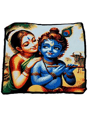 Maiya yashoda with Natkhat kanhaiya | Graphgan | Handcrafted Thread Artwork