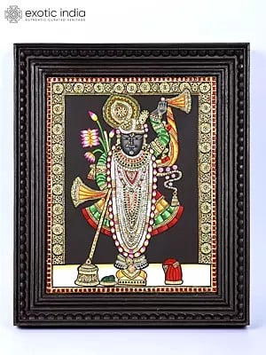 Shrinathji | 24 Karat Gold Work | Framed Tanjore Painting