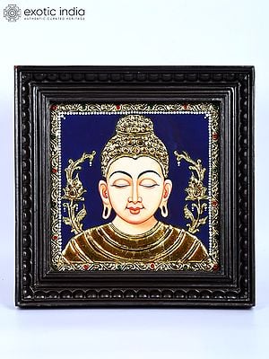 Guatam Buddha | 24 Karat Gold Work | Framed Tanjore Painting