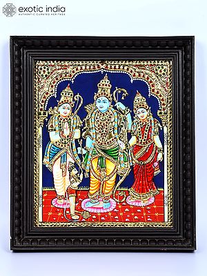 Shri Ram Darbar | 24 Karat Gold Work | Framed Tanjore Painting