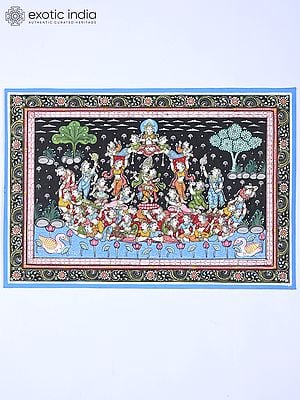 Romantic Aspect of Krishnaleela | Pattachitra Painting