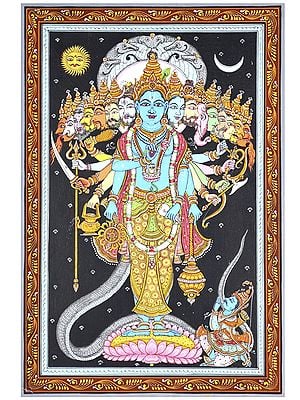 Lord Krishna Showing Vishvarupa to Arjuna | Pattachitra Painting