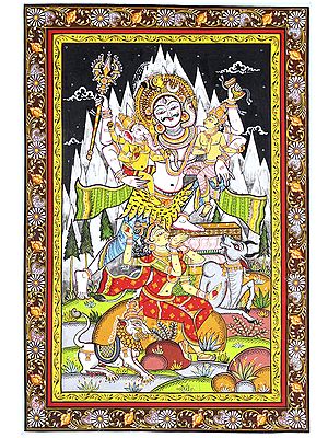 Lord Shiva Family | Pattachitra Painting