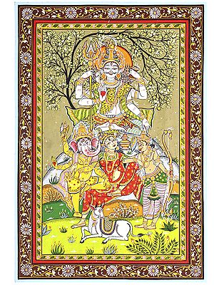 Shiva Parivar | Pattachitra Painting