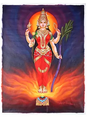 Goddess Maha Tripura Sundari (Lalita) | Oil Painting