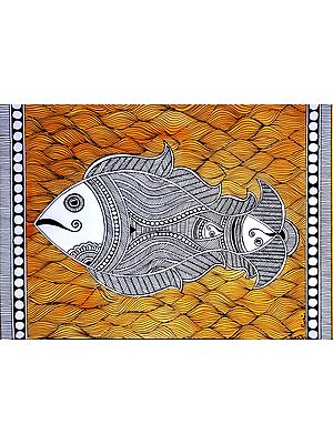 Fish - Madhubani Painting | Alcohol Markers and Fineliners on Paper | by Ruchi